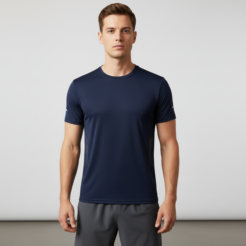 Herren Kurzarm-Athletik-T-Shirt schnelltrocknend atmungsaktiv Outdoor