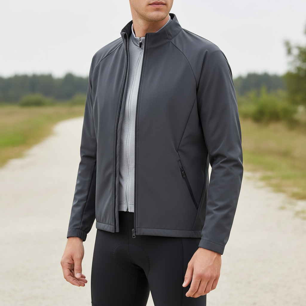 Herren-Radjacke mit Windschutz atmungsaktiv wasserdicht