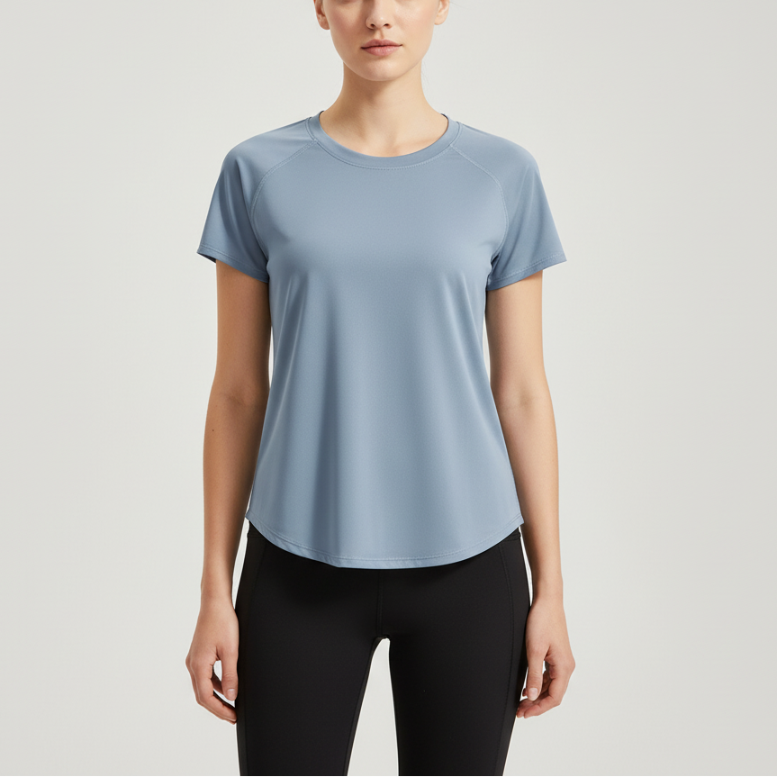 Kurzarm-Performance-Shirt atmungsaktiv schnelltrocknend Yoga