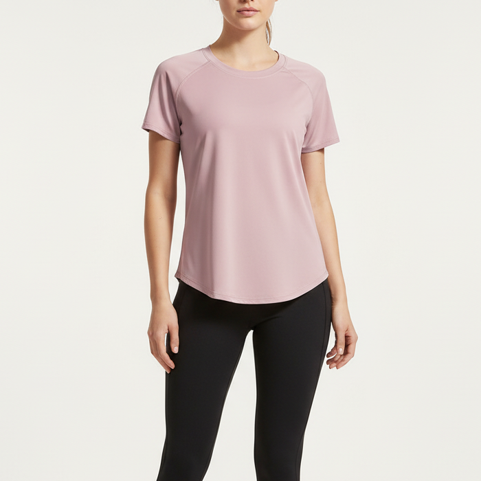 Kurzarm-Performance-Shirt atmungsaktiv schnelltrocknend Yoga