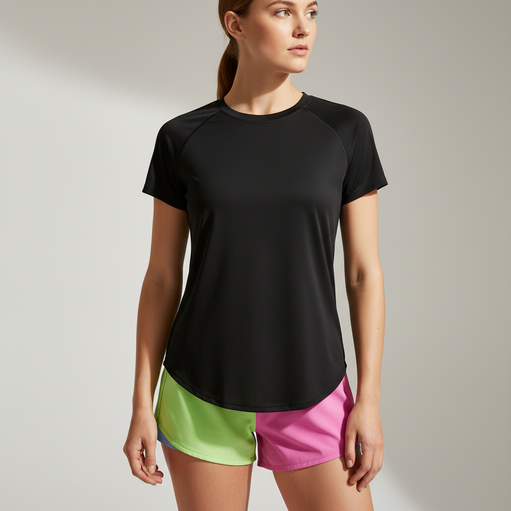 Kurzarm-Performance-Shirt atmungsaktiv schnelltrocknend Yoga