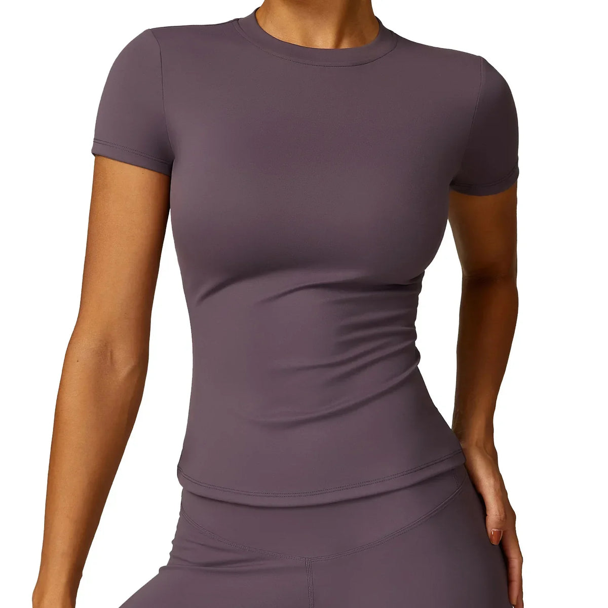 Damen Kurzarm-Trainingsshirt Slim Fit atmungsaktiv mit Stretch
