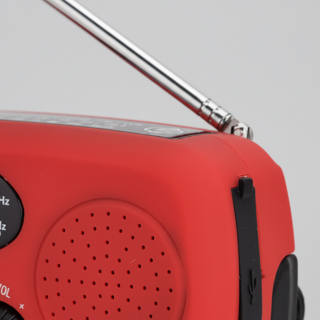 Tragbares Notfall-Radio mit Handkurbel Solarladung und LED-Taschenlampe