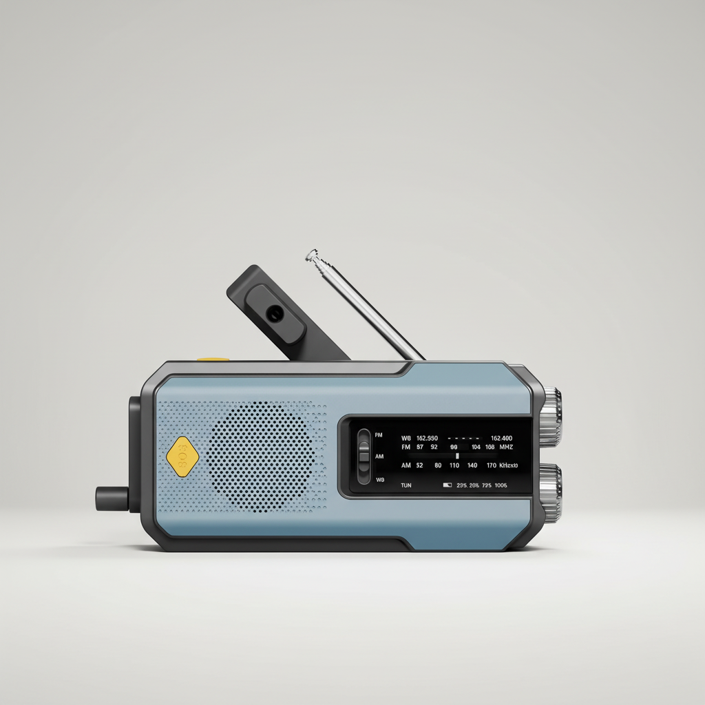 Multifunktionales Notfallradio mit Solar- und Handkurbelladung