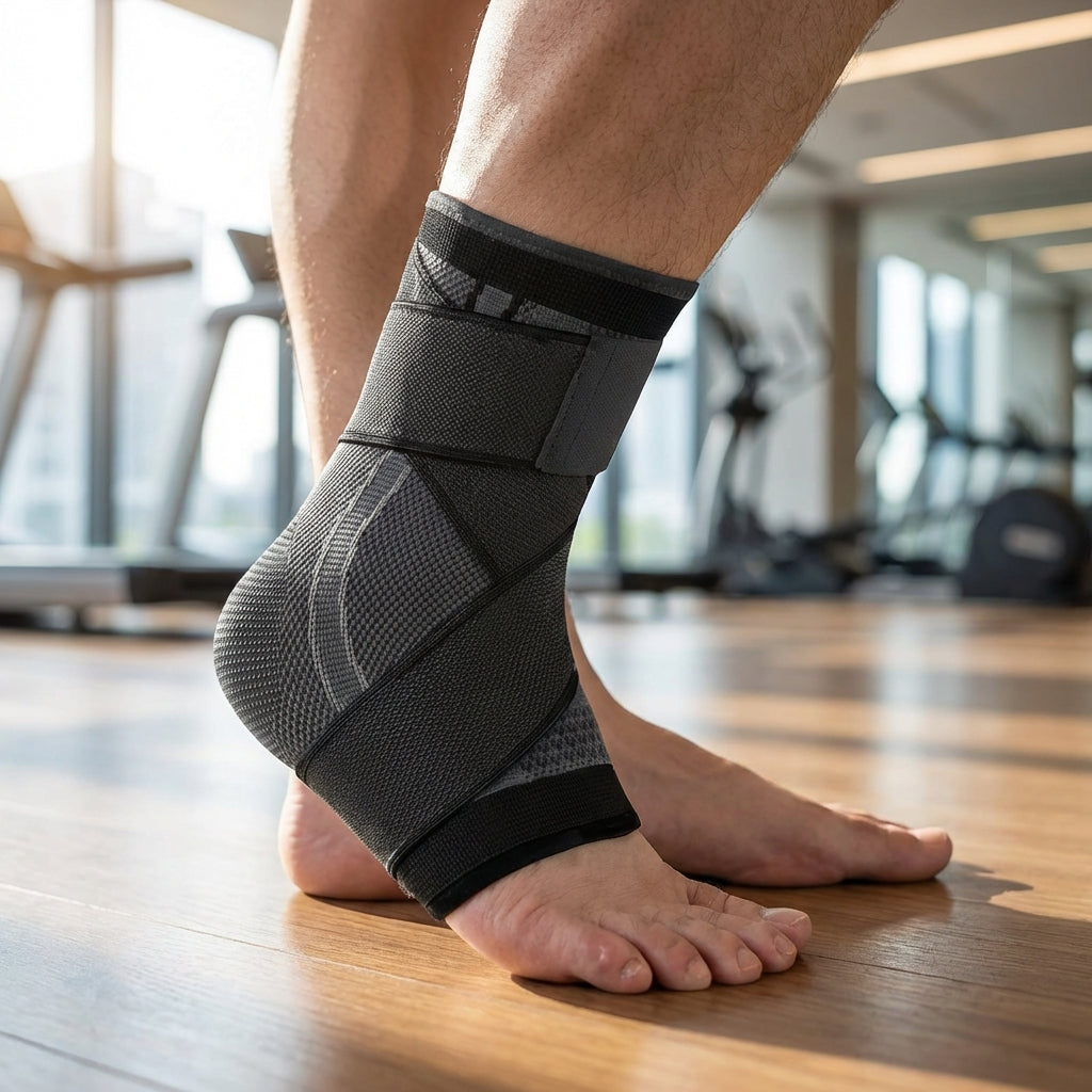 Verstellbare Knöchelbandage mit Kompression und Stabilisierung für den Sport