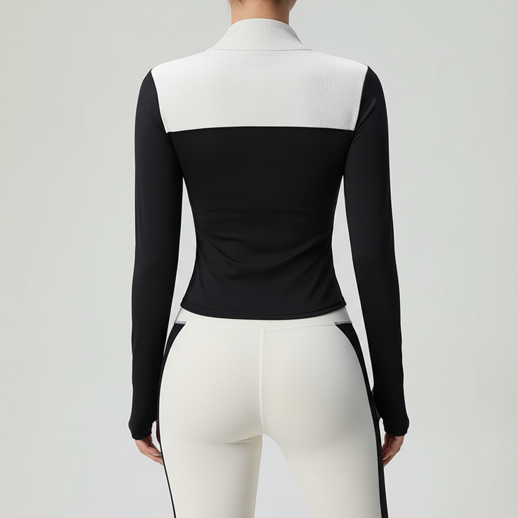Slim Aktivjacke atmungsaktiv Reißverschluss lange Ärmel