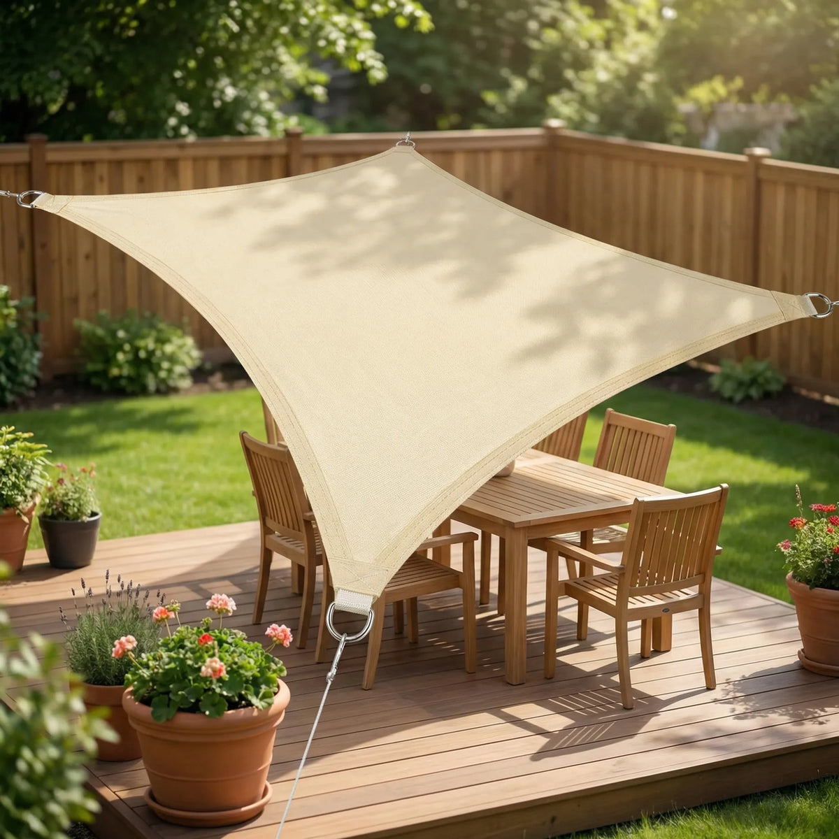 Grosses rechteckiges Sonnensegel Terrasse Garten Sonnenschutz