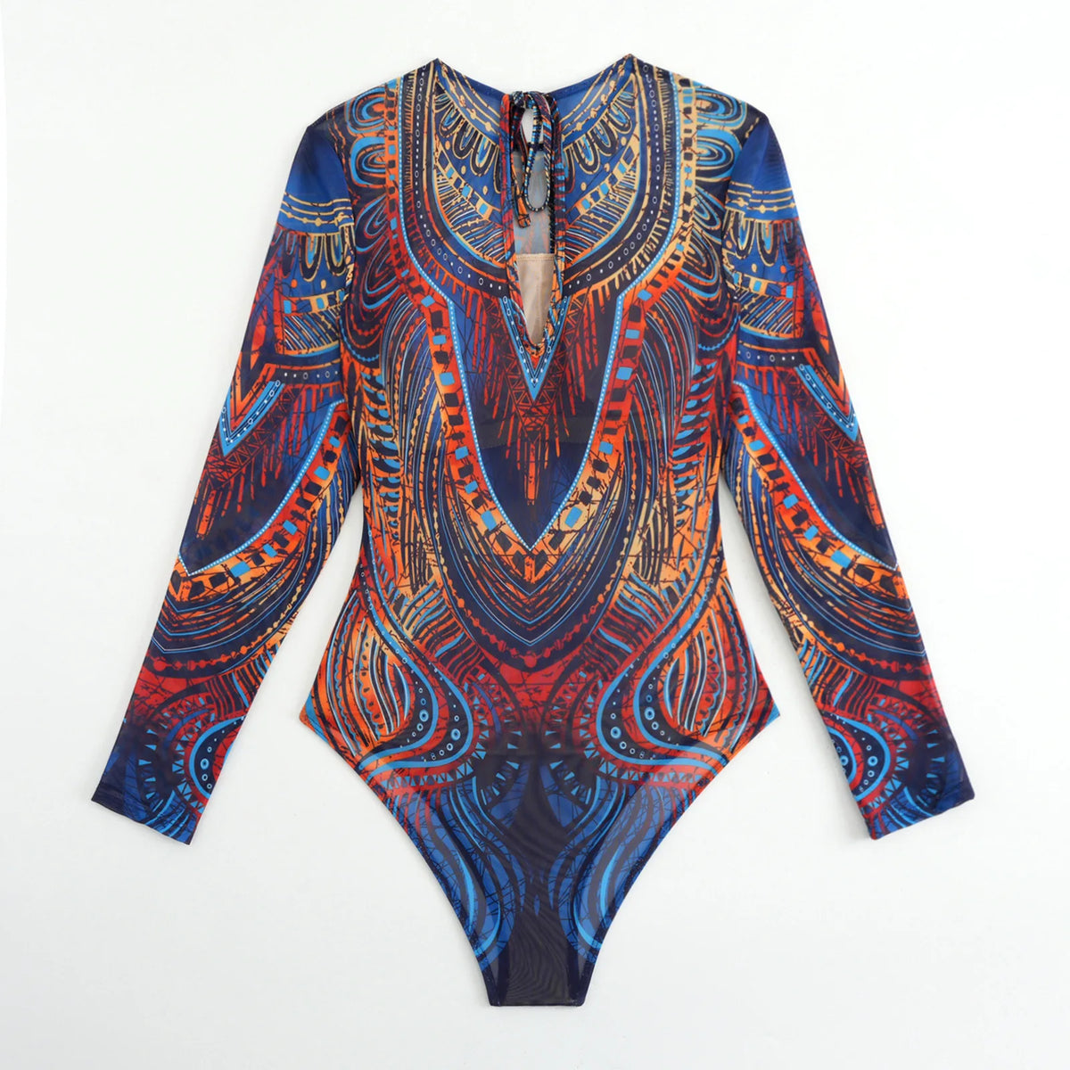 Nordspur | AzurasSwim Langärmliger Badeanzug Mit Ethno-Print