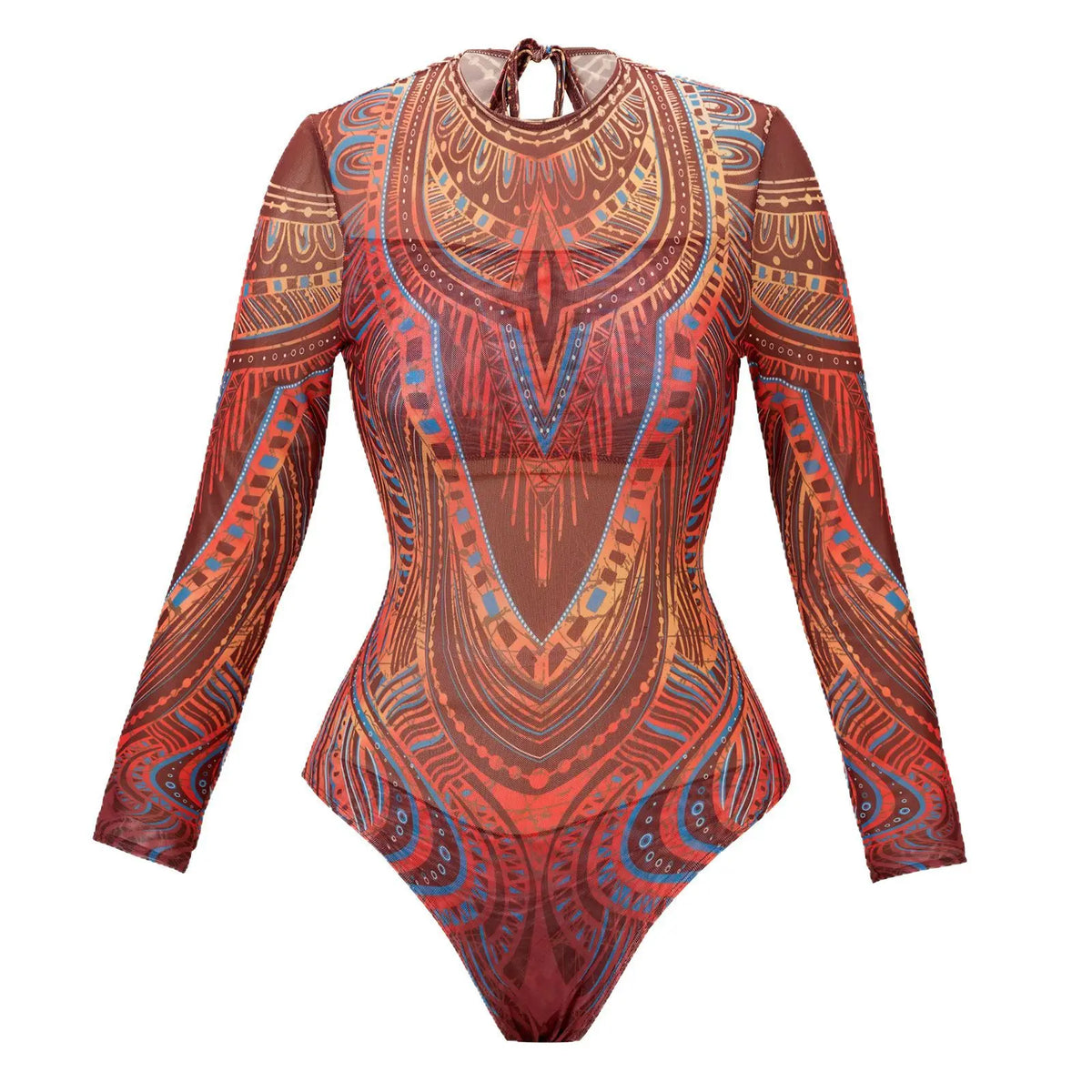 Nordspur | AzurasSwim Langärmliger Badeanzug Mit Ethno-Print