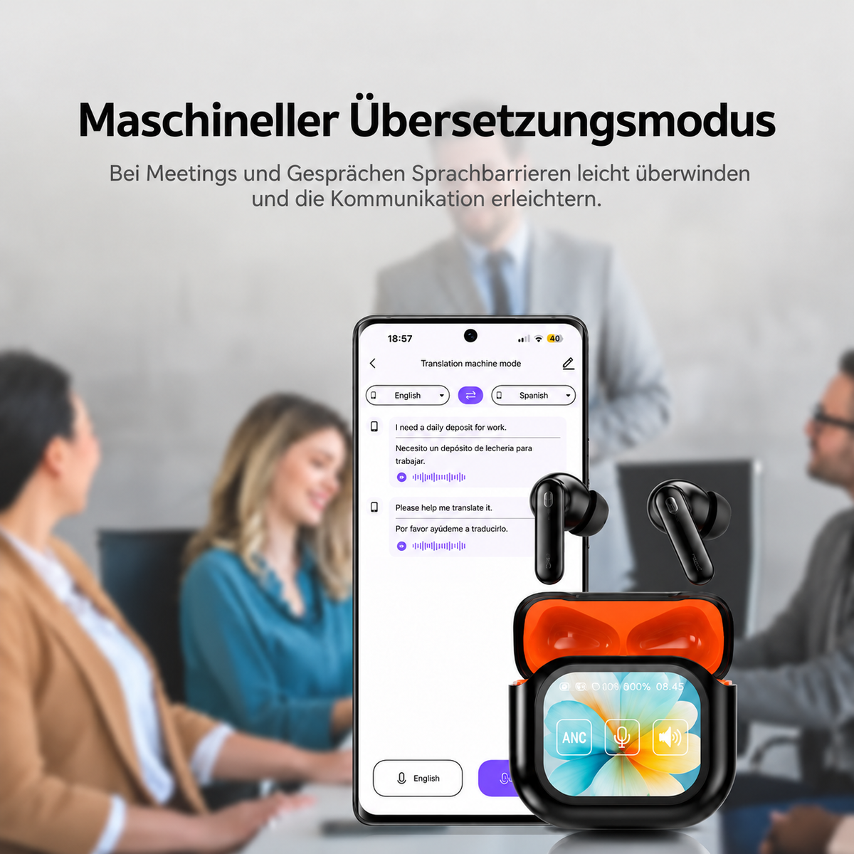 Camp Basel | Bluetooth Kabellose Noise-Canceling Übersetzungs-Ohrhörer