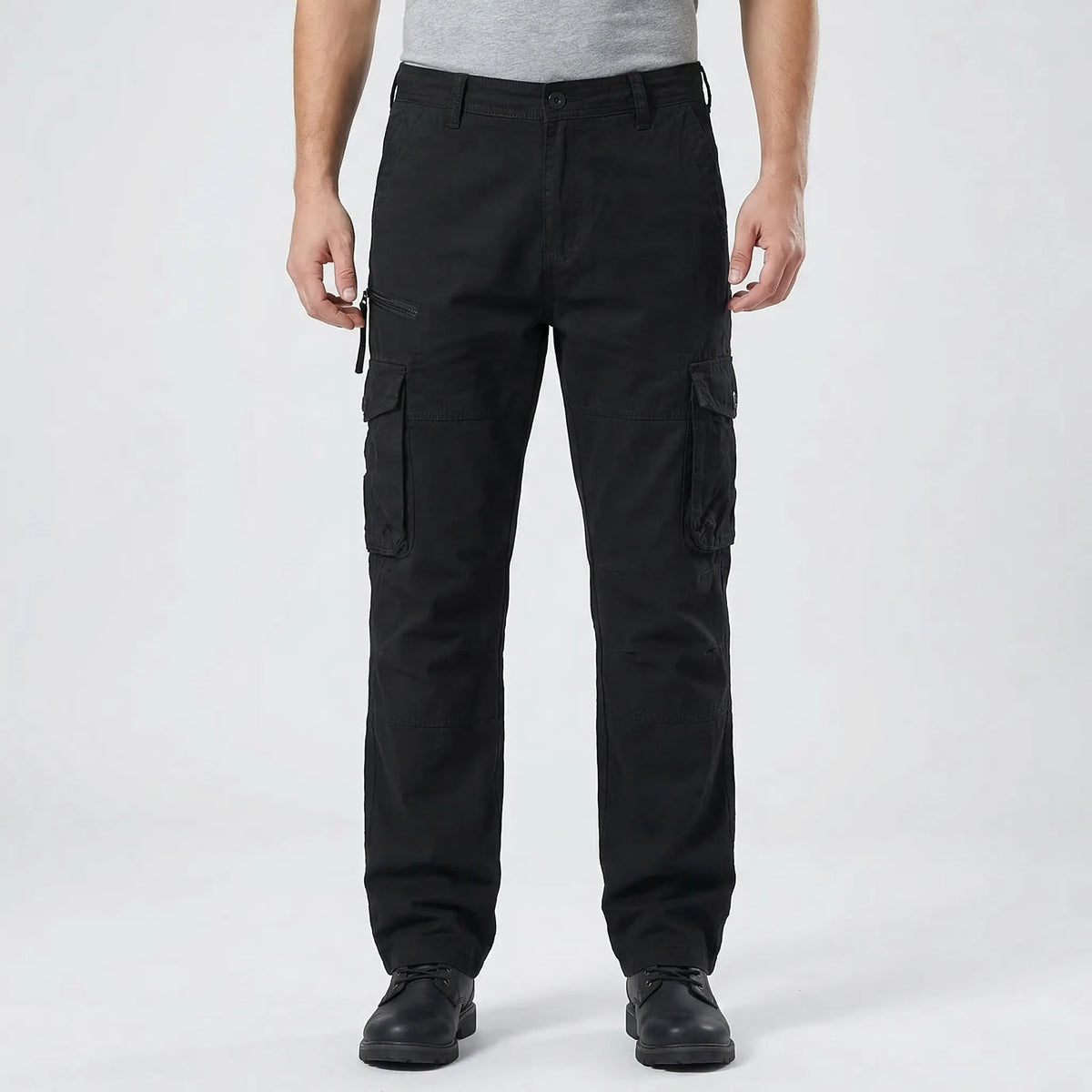 Cargohose mit mehreren Taschen, lockerer Schnitt, Militärdesign