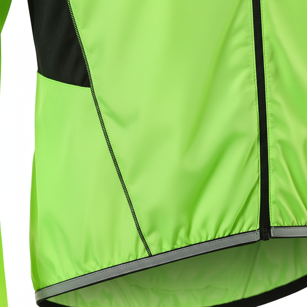 Herren-Radjacke leicht windundurchlässig Hochsichtbarkeit reflektierend