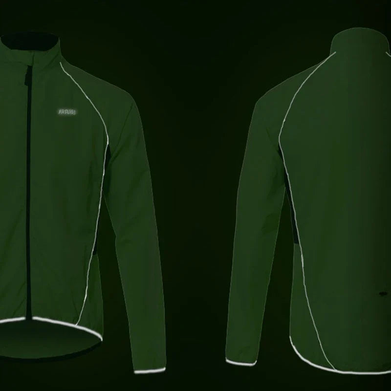 Herren-Radjacke leicht windundurchlässig Hochsichtbarkeit reflektierend
