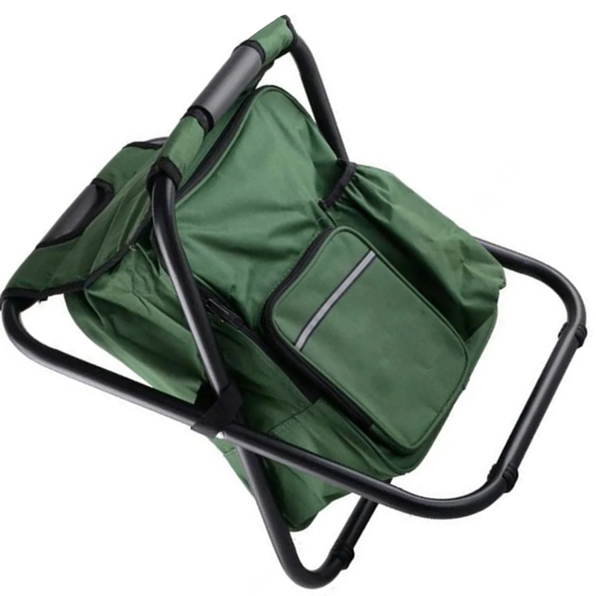 Faltbarer Rucksack-Kühlhocker mit isoliertem Fach und stabilen Beinen