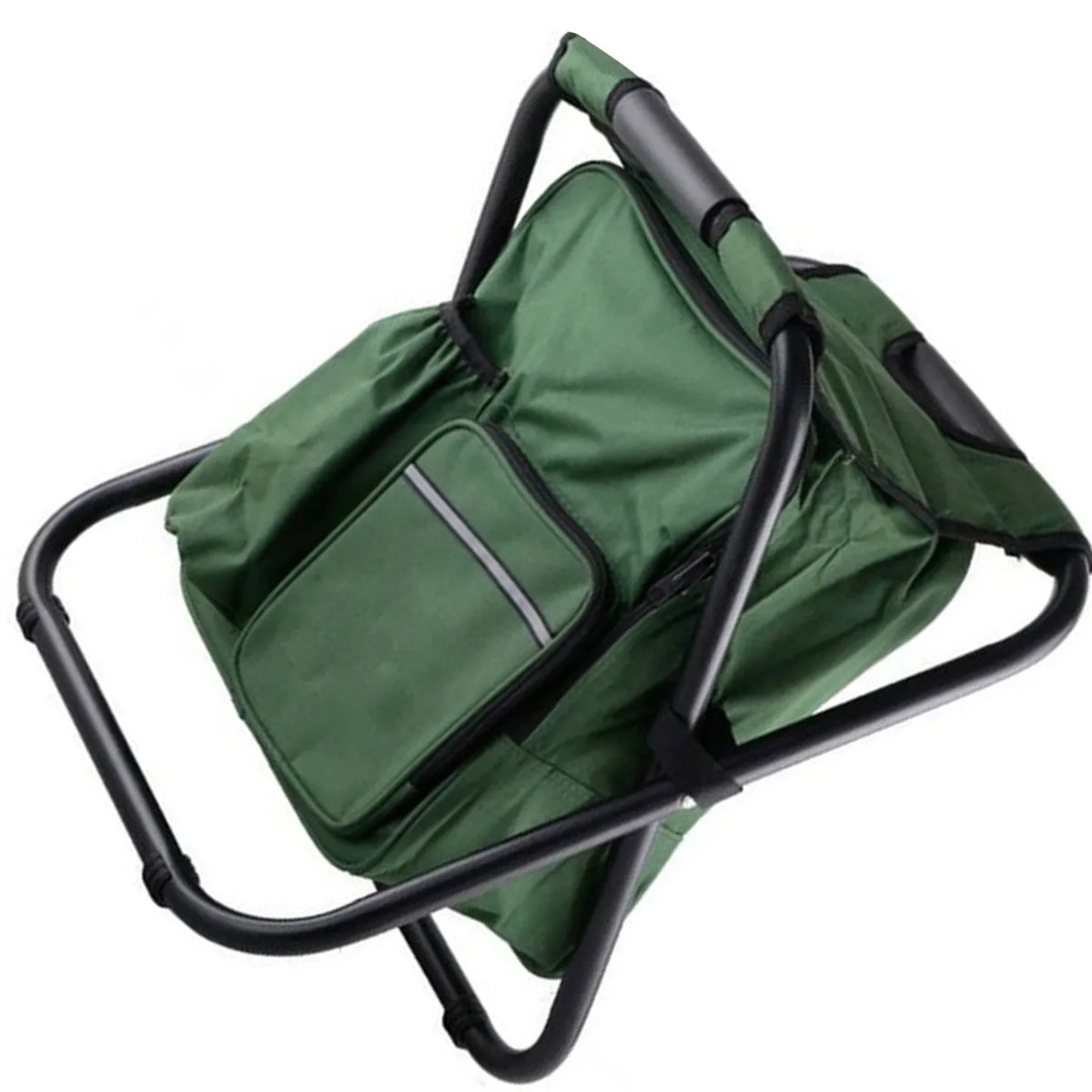 Faltbarer Rucksack-Kühlhocker mit isoliertem Fach und stabilen Beinen