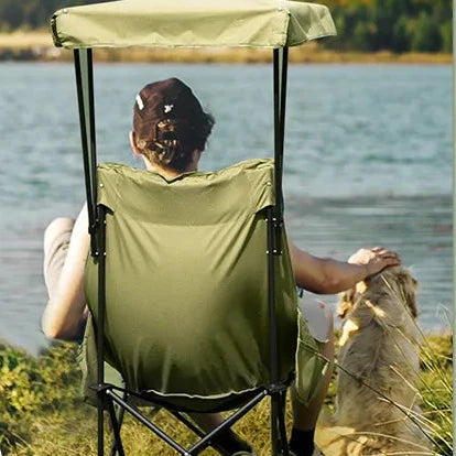 Übergroßer Klappstuhl mit verstellbarem Sonnendach für Camping