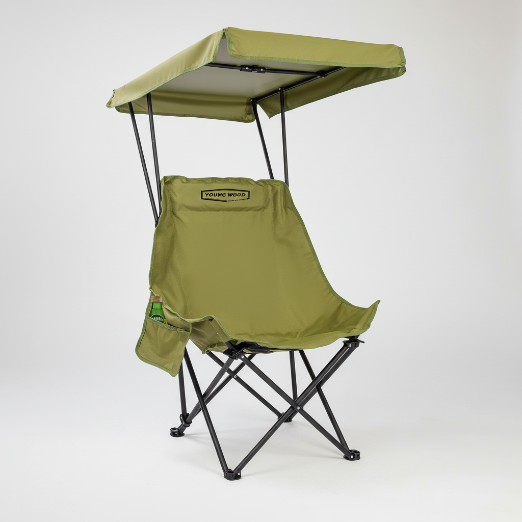 Übergroßer Klappstuhl mit verstellbarem Sonnendach für Camping