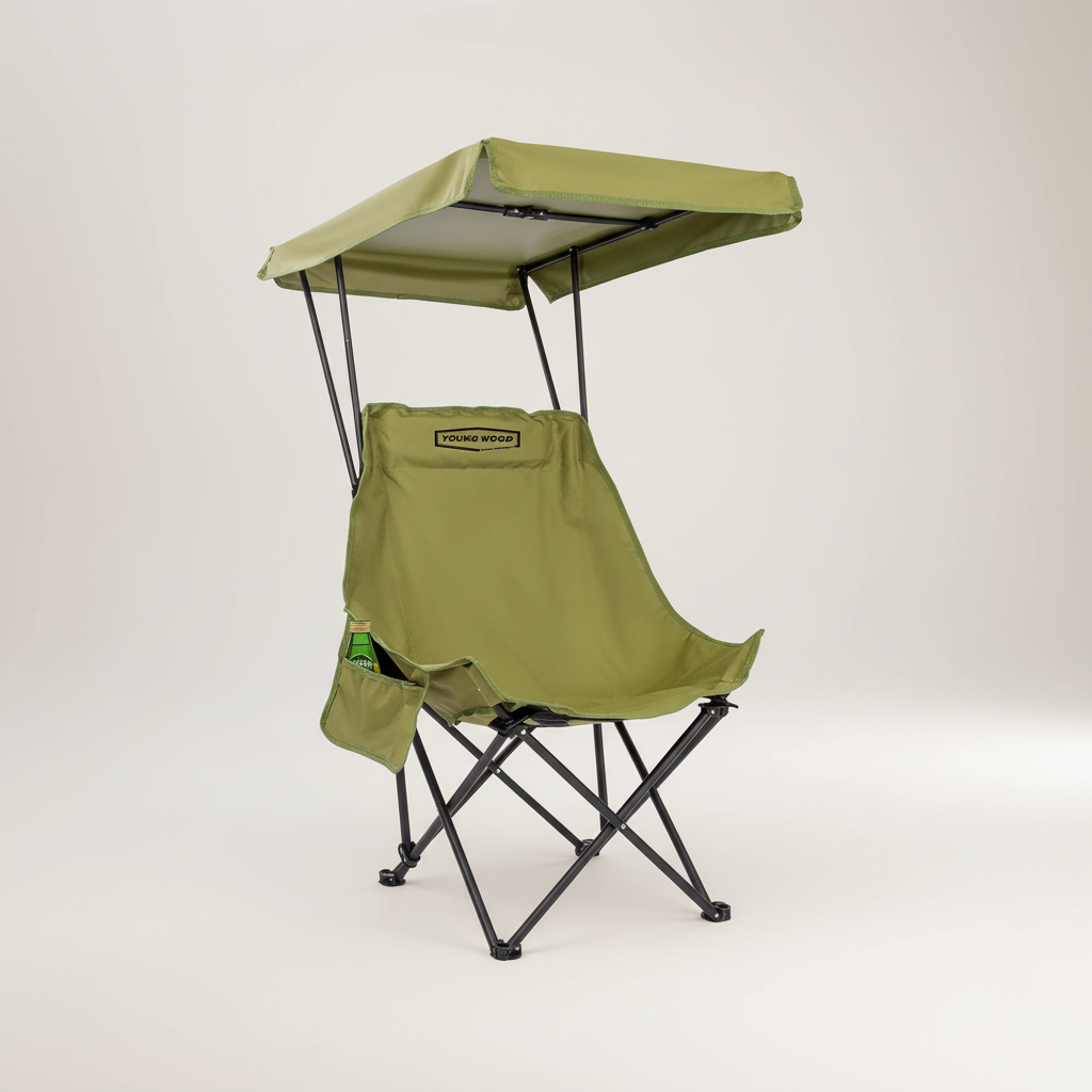 Übergroßer Klappstuhl mit verstellbarem Sonnendach für Camping