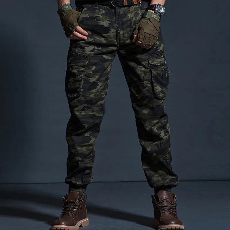 Herren-Cargohose Mehrfachtaschen taillierter Schnitt Arbeitshose