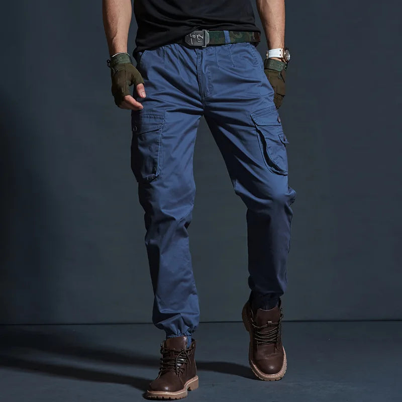 Herren-Cargohose Mehrfachtaschen taillierter Schnitt Arbeitshose