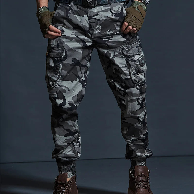 Herren-Cargohose Mehrfachtaschen taillierter Schnitt Arbeitshose