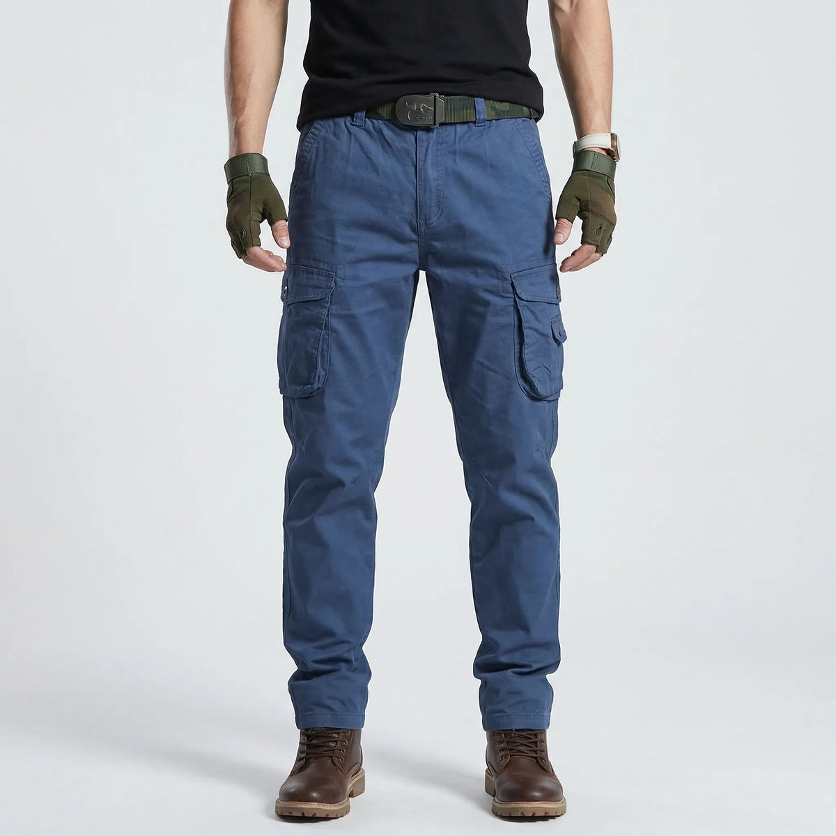 Herren-Cargohose Mehrfachtaschen taillierter Schnitt Arbeitshose