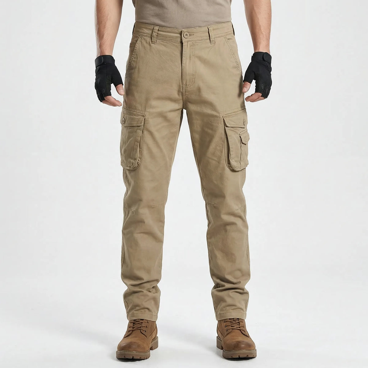 Herren-Cargohose Mehrfachtaschen taillierter Schnitt Arbeitshose