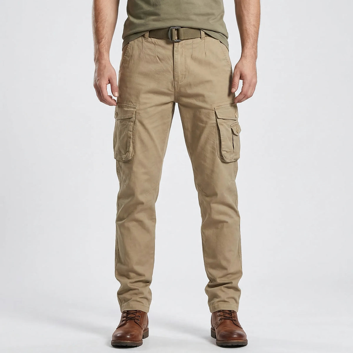 Herren-Cargohose Mehrfachtaschen taillierter Schnitt Arbeitshose