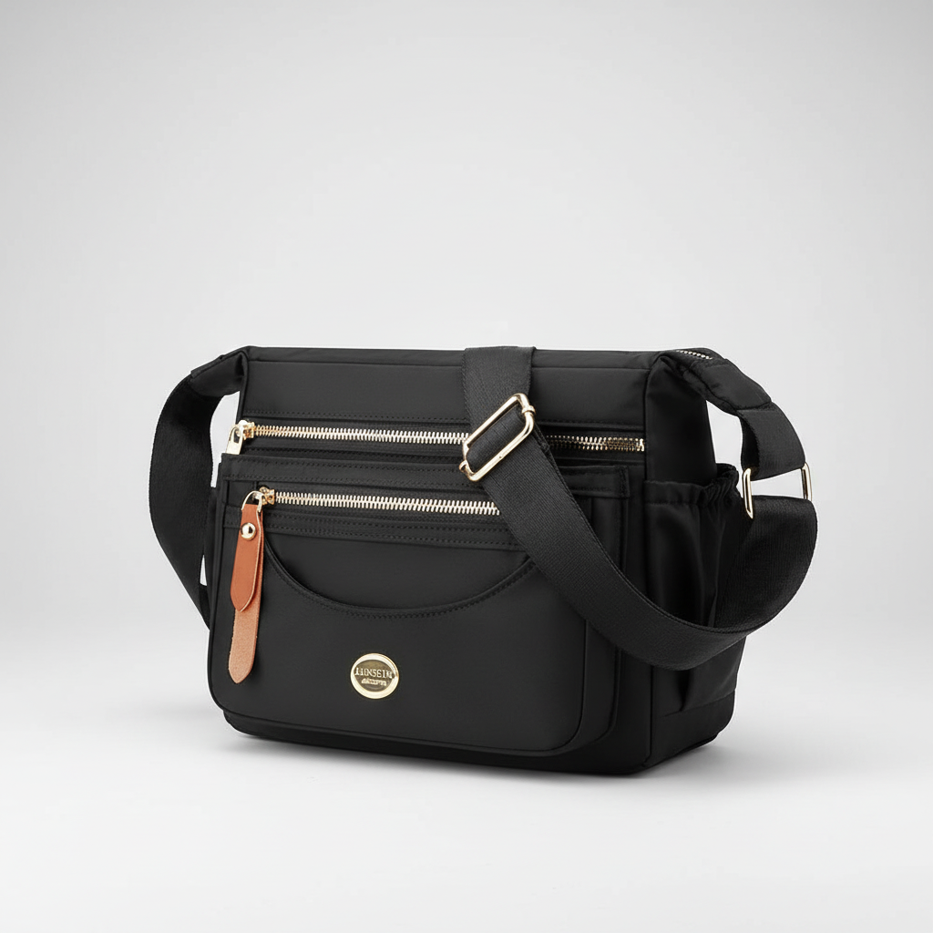 Crossbody-Tasche Nylon mit Organisationsfächern und verstellbarem Gurt
