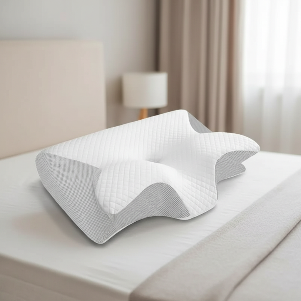 Ergonomisches Nackenstützkissen mit konturiertem Schmetterlingsdesign