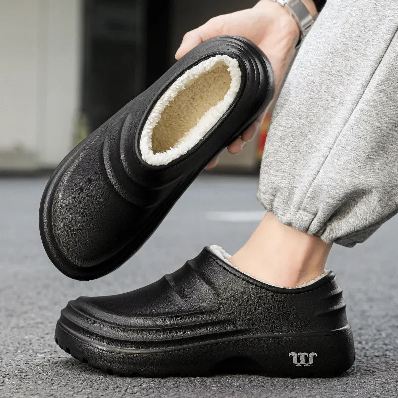 Herren-Küchenclogs rutschfest wasserdicht fleece-gefüttert