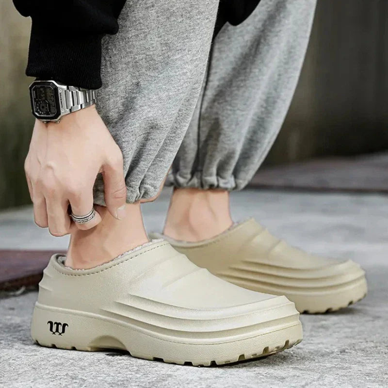 Herren-Küchenclogs rutschfest wasserdicht fleece-gefüttert