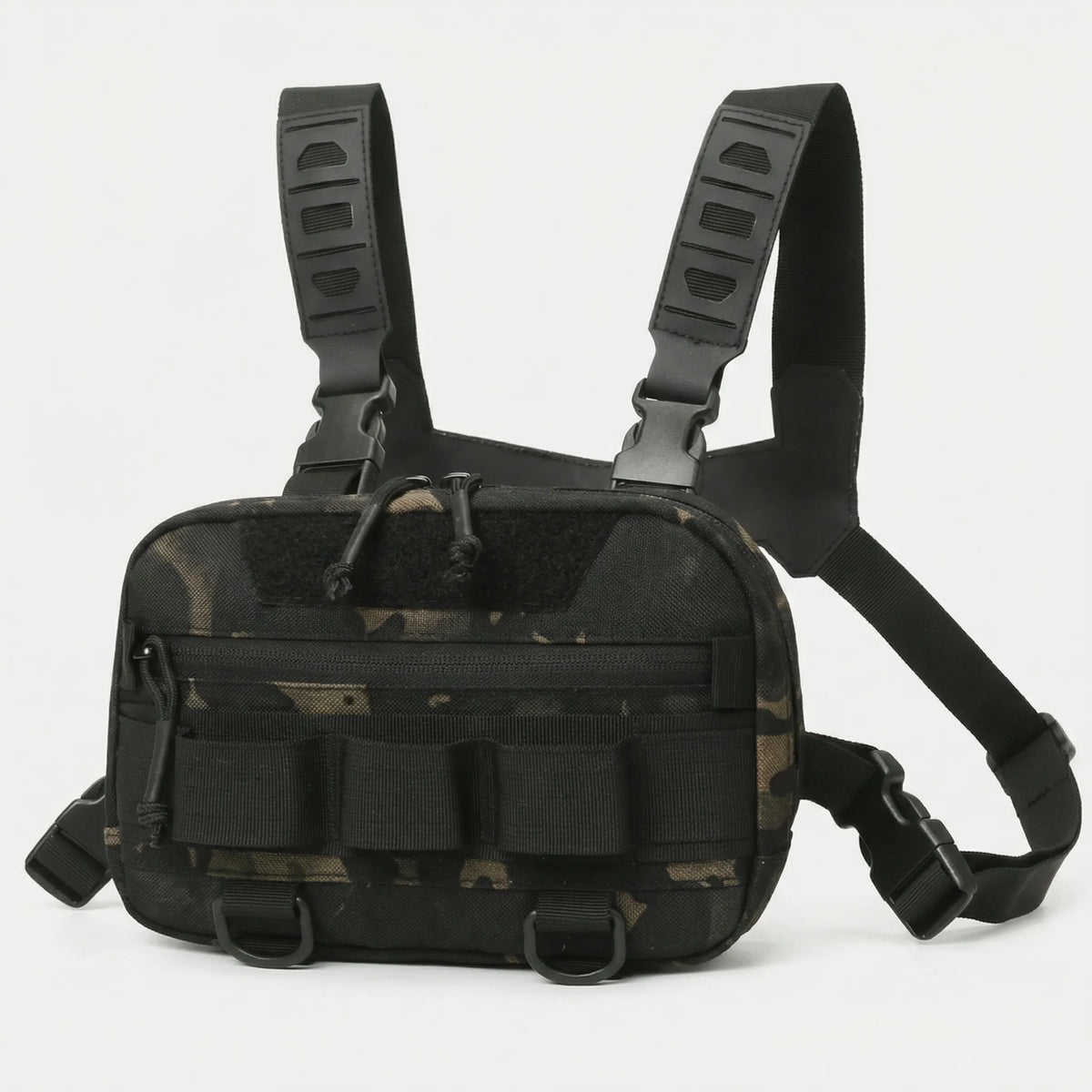 Kompakte Brusttasche mit Organisationstaschen und verstellbaren Gurten