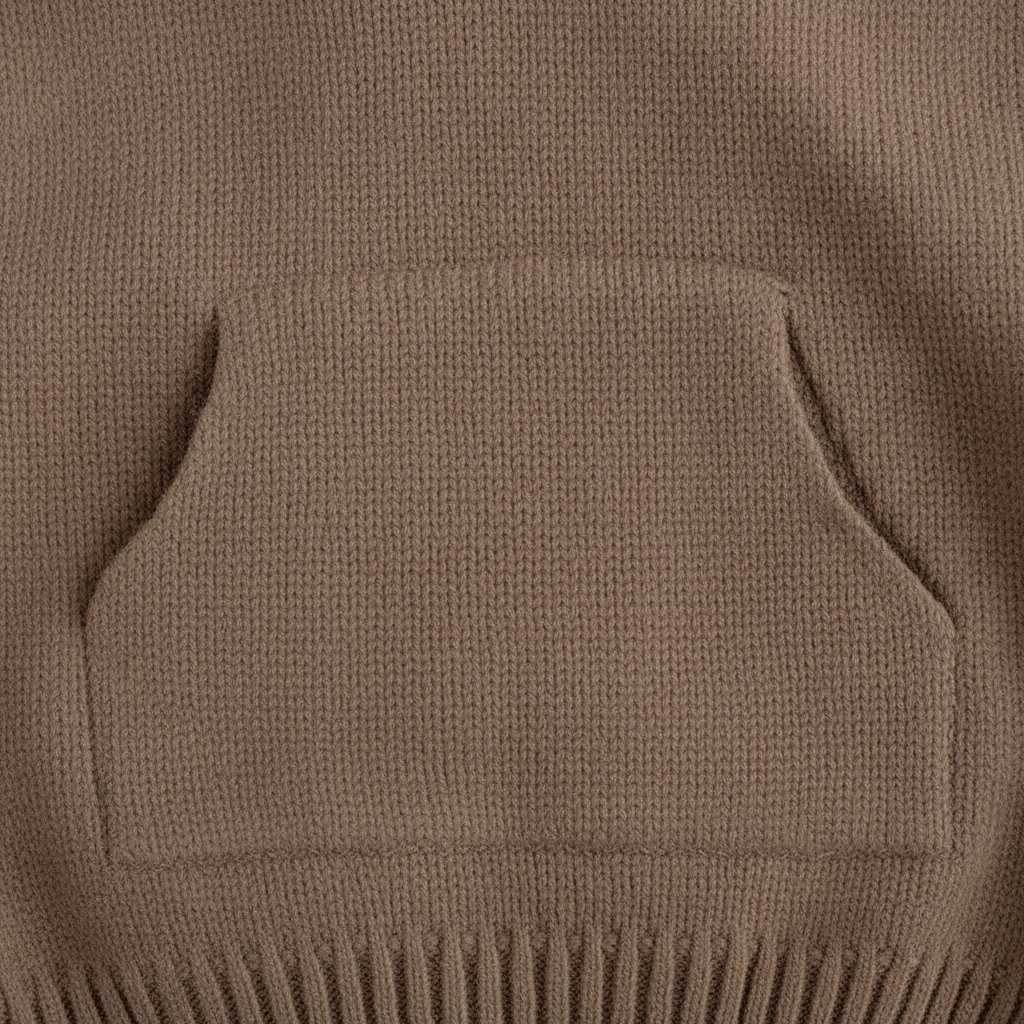 Kinder-Kapuzen-Strickpullover mit Vordertasche, entspannter Schnitt