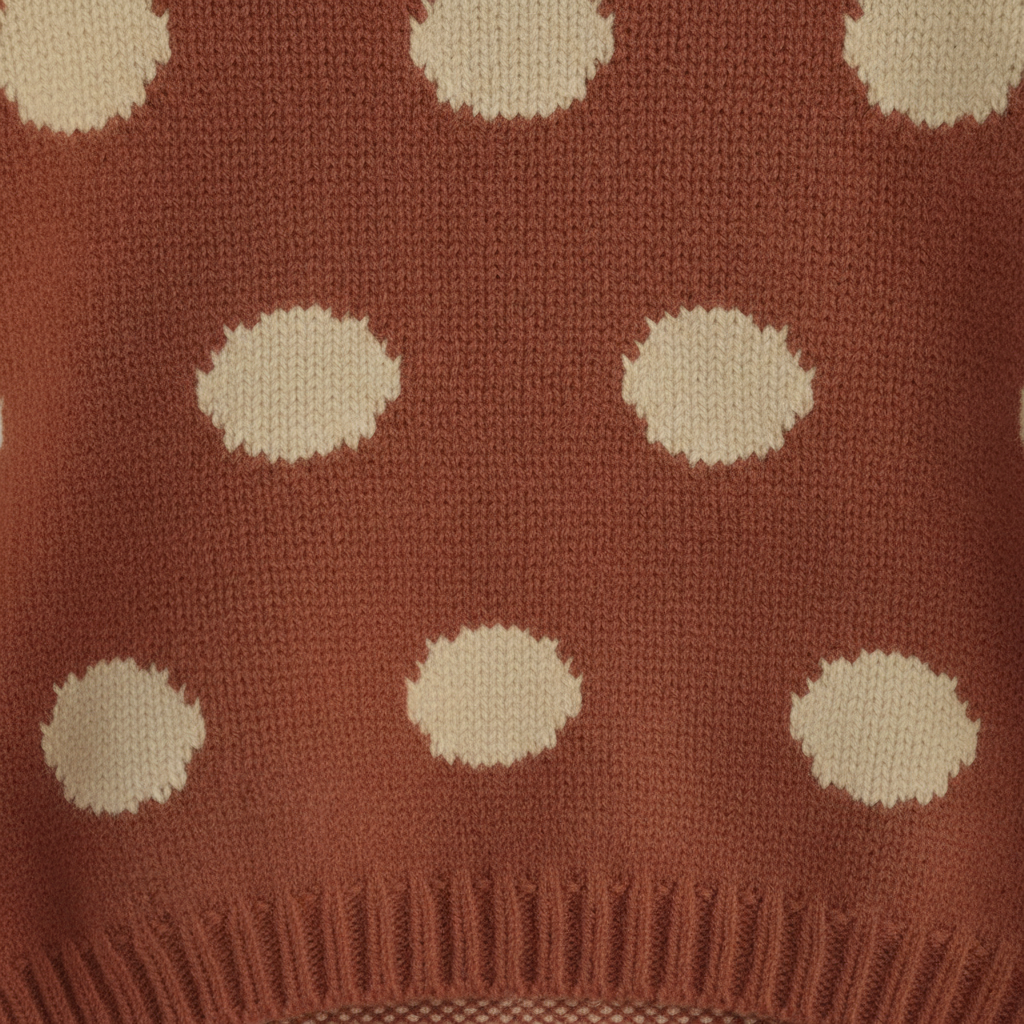 Kinder Polkadot Strickpullover lange Ärmel gerippte Bündchen