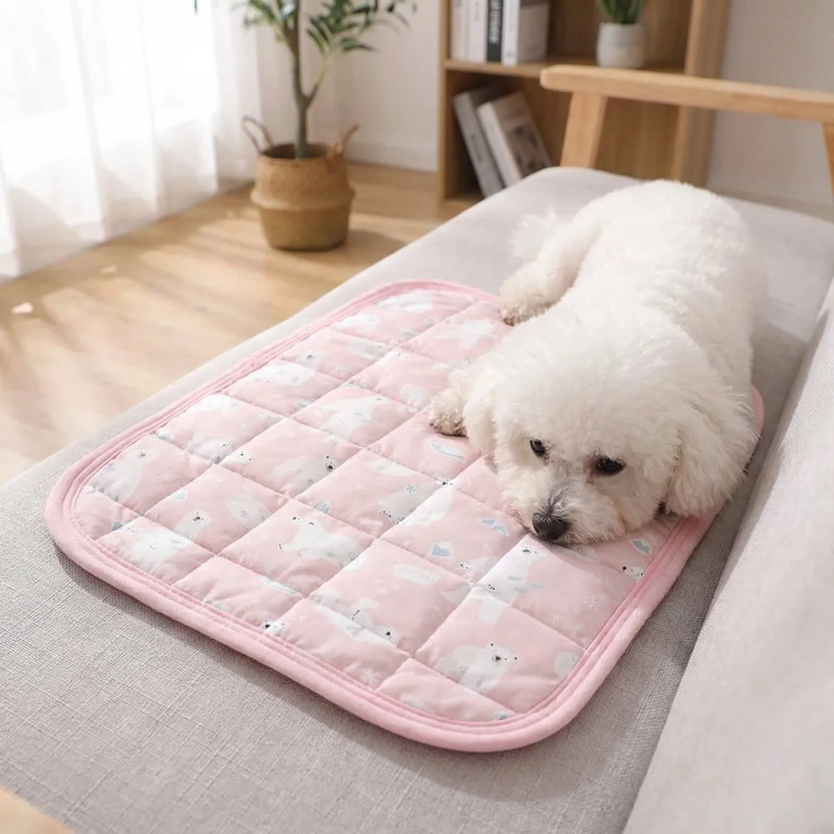 Gesteppte Kühlmatte für Hunde und Katzen, atmungsaktiv und waschbar