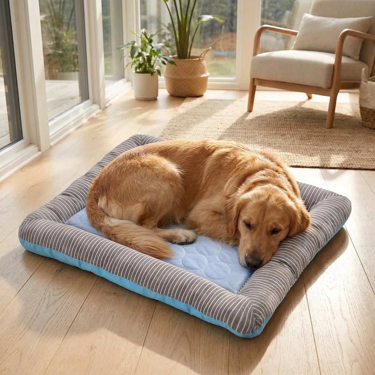 Kühlmatte für Hunde und Katzen, atmungsaktiv, weich gepolsterter Rand
