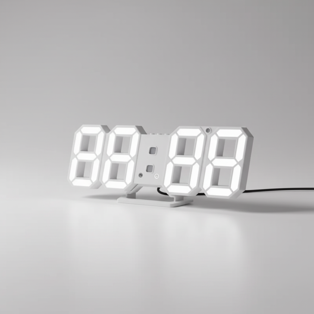 3D-LED-Digitaluhr modern minimalistisch design große Ziffern