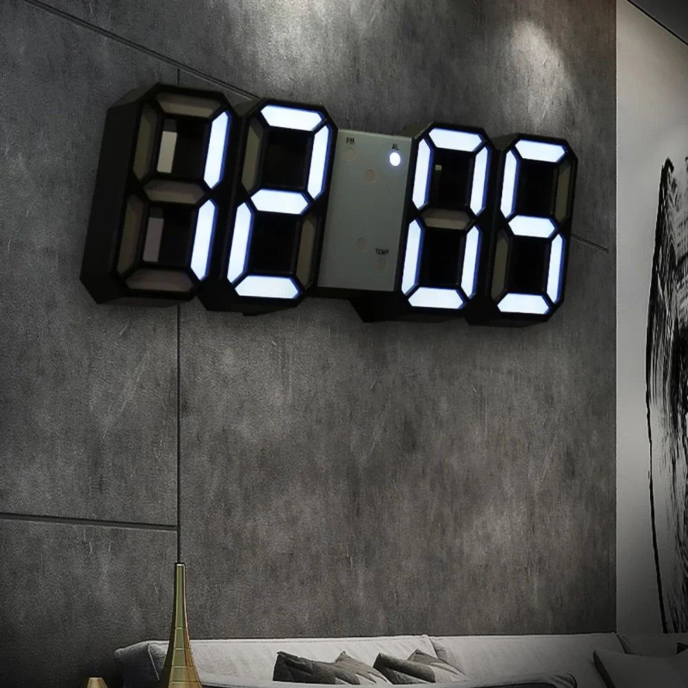 3D-LED-Digitaluhr modern minimalistisch design große Ziffern