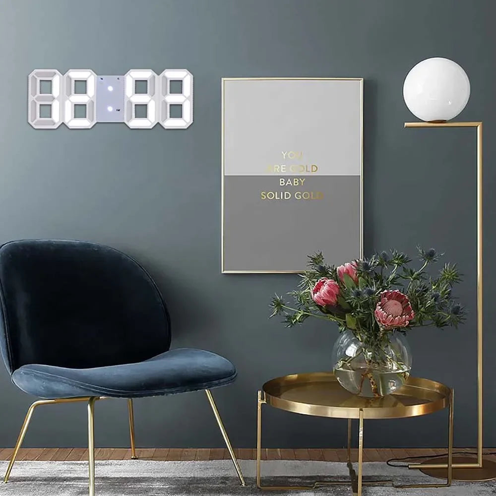 3D-LED-Digitaluhr modern minimalistisch design große Ziffern