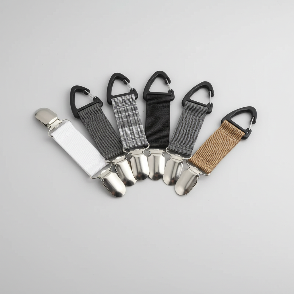 Hutklipp mit Metallklipp und Webriemen für sichere Befestigung