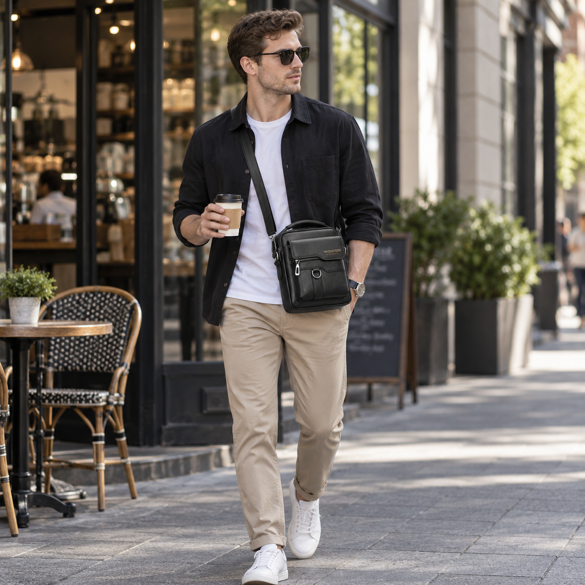 Camp Basel | Kompakte PU-Messenger-Tasche
