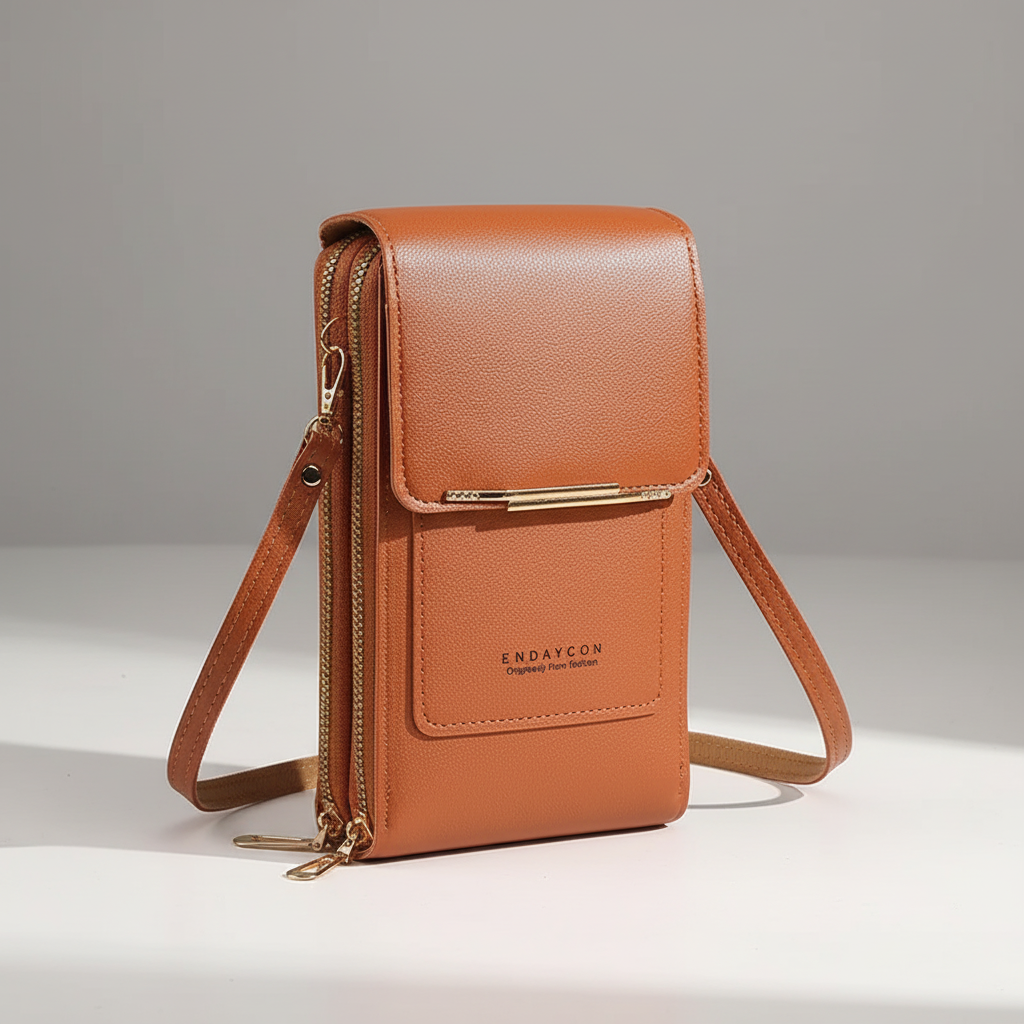Schultertasche PU Material mit Touchscreen-Vordertasche und Reißverschlussfächern