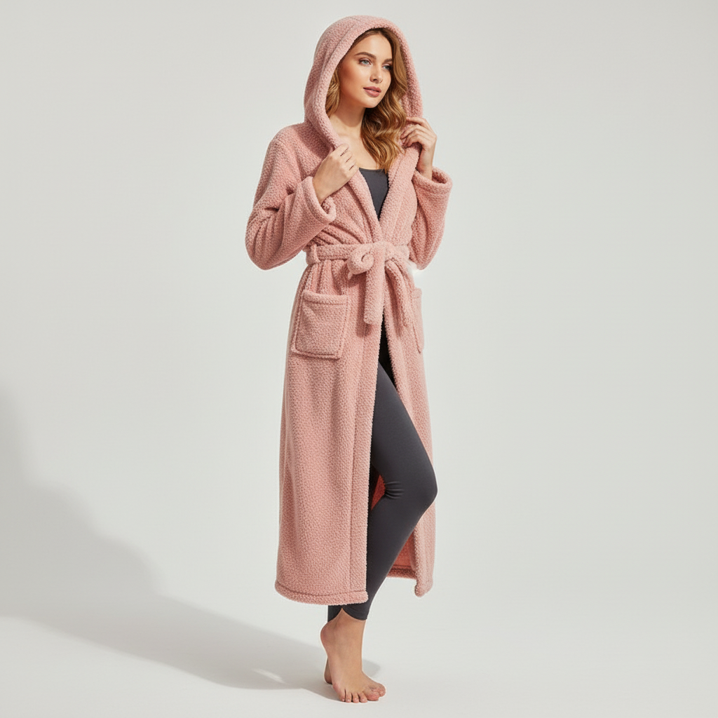 Kapuzenbademantel isolierend warm Taschen Winter