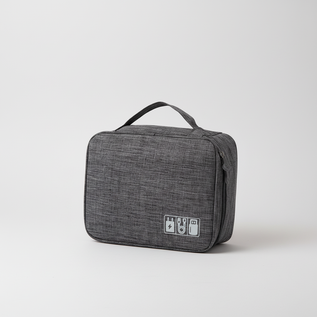 Spritzwasserschützter Kabel-Organizer mit gepolsterten Fächern und Mesh-Taschen
