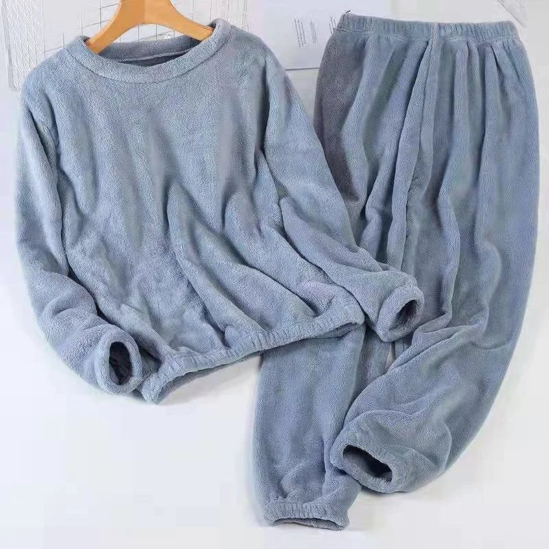Strickpyjama-Set winter warm weich lockere Passform
