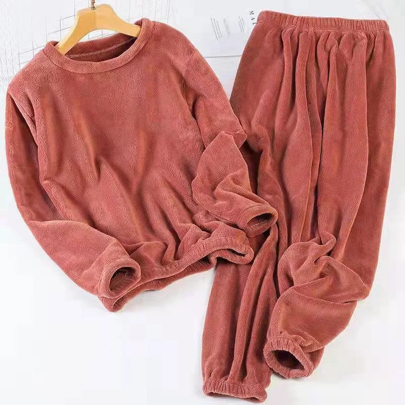Strickpyjama-Set winter warm weich lockere Passform