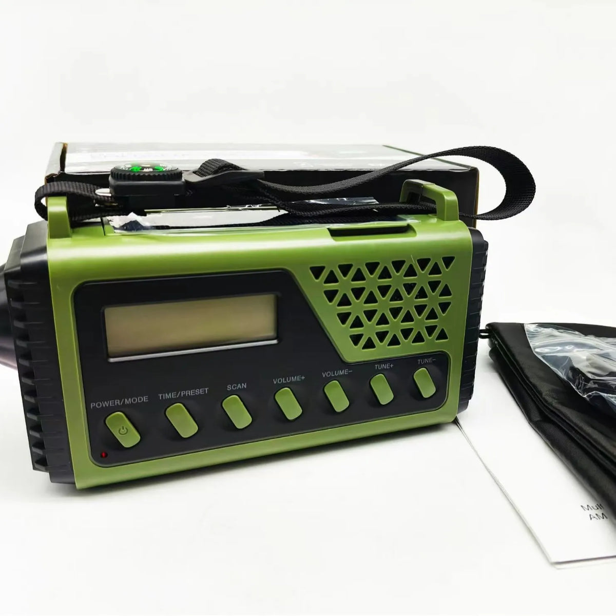 Notfallradio mit Handkurbel, Solarladung und Bluetooth-Lautsprecher