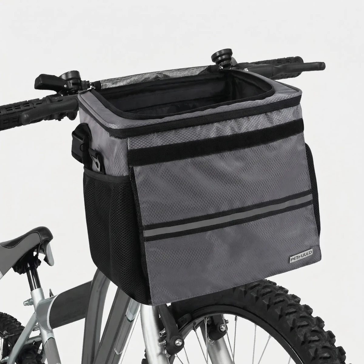 Faltbarer Fahrrad-Vorderträger für Haustiere mit Mesh-Seitenpaneelen
