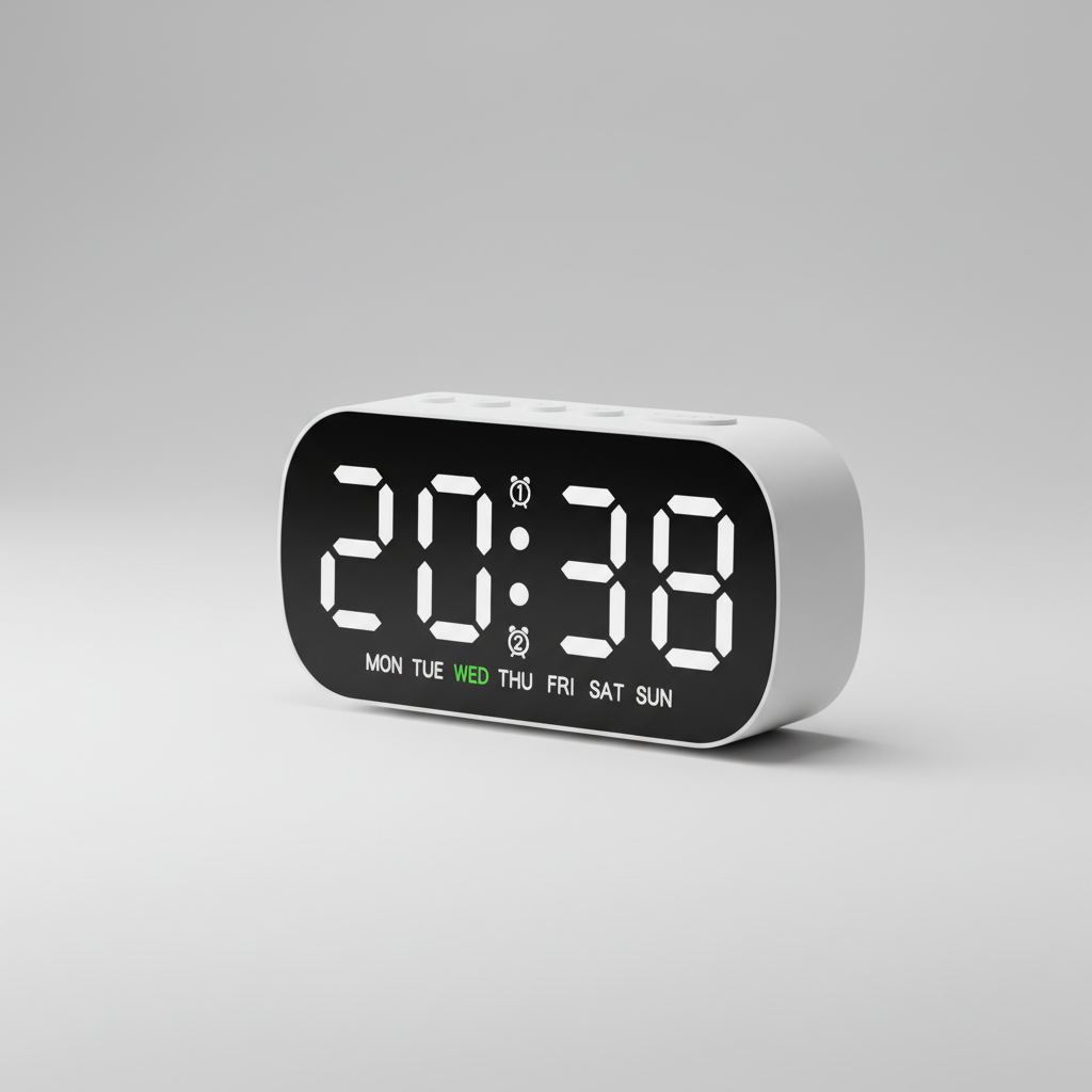 LED-Wecker mit USB-Stromversorgung, Doppelalarm und hellem Display